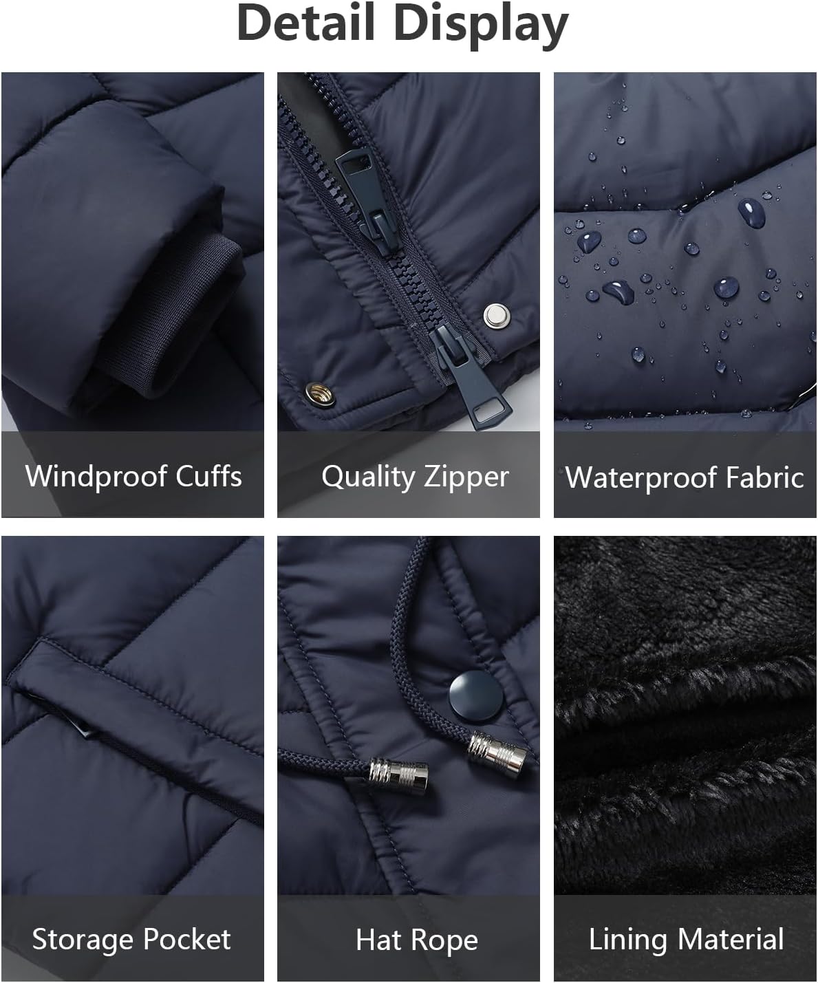 Women's Long Winter Puffer Coat Warm Thicken Fleece Lined Down Jacket Waterproof Detachable Hooded Parka - Image 4