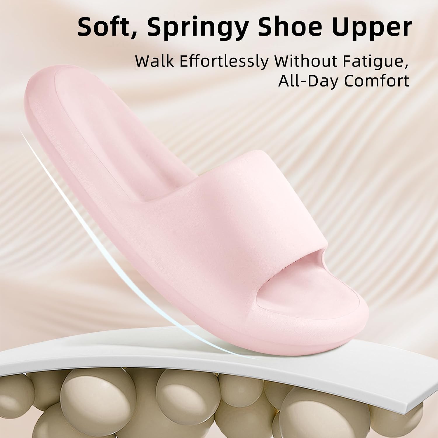 GSLMOLN Women's Men's Cloud Pillow Slippers | Soft Non-Slip Shower Slides | Elastic EVA, 1.2in thick cushion, quiet, water-resistant, anti-slip, beach, bedroom, bathroom, dorm, travel daily wear