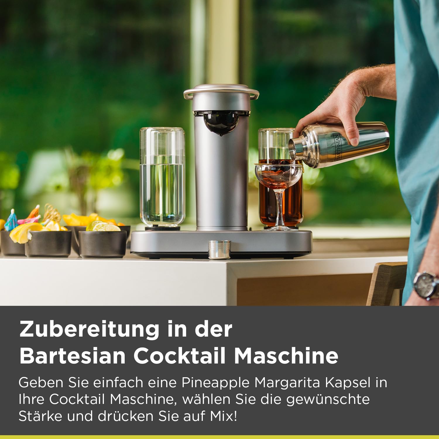 Bartesian Pineapple Margarita Cocktail Mix - Mixer Zutaten für Tequila Cocktail - Getränke Pods für Bartesian Cocktail Maschine - Alkoholfreie Mixer zum Mischen mit Spirituosen - Set mit 8 Kapseln