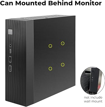 حافظة Mini ITX HTPC،حافظة كمبيوتر برجية صغيرة ذات عامل شكل صغير SFF، هيكل كمبيوتر SPCC مقاس 0.6 مم، لوحات مهواة تدعم اللوحة الأم Mini-ITX (170x170 مم) مع صوت USB-C للكمبيوتر المكتبي المثبت على الحائط