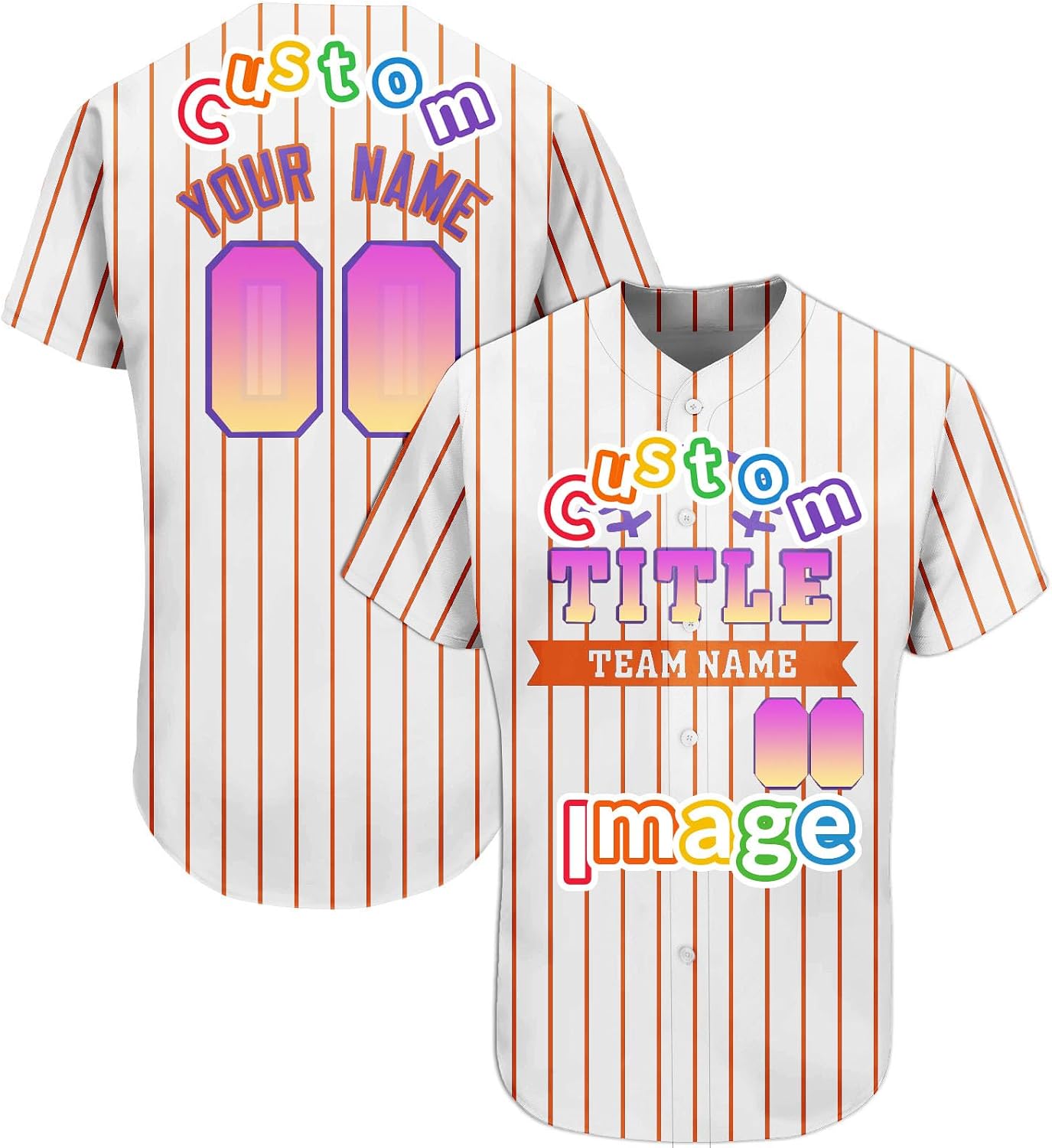 Custom Baseball Jersey for Men Women Personalized Striped Shirts Design Your Own Name Number Team Printed Tops
