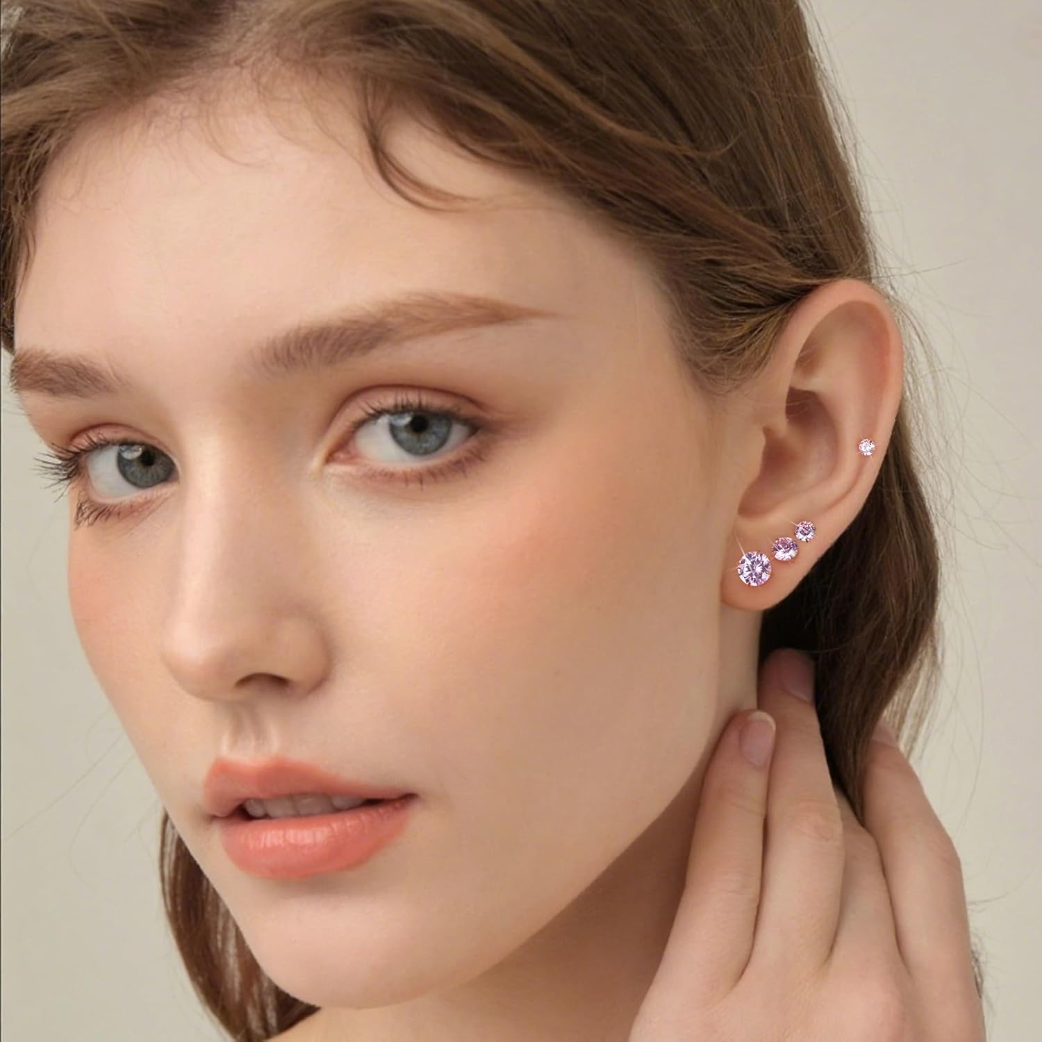 Hopply G23 Pure Titanium Earrings,20G Hypoallergenic Implant Grade Flatback 5A Cubic Zirconia Earrings Studs, Suitable for Women Men Sensitive Ears Jewelry Gift - Image 6