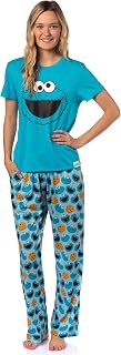 Sesame Street Women's Big Face Tossed Print Character Sleep Pajama Set