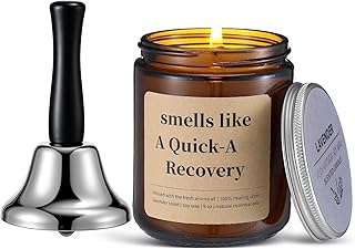 2 Pcs After Surgery Gifts Set Surgery Recovery Gifts for Women Men Get Well Candle Loud Hand Bell for Injury, Sick, Hysterectomy, Chemo, Quick Recovery, Feel Better Present