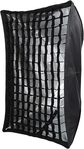 Miniatura 4 de Difusor de softbox para paraguas, 23.6 x 35.4 in, de nailon, rectangular, con rejilla, tela suave, estudio al aire libre, equipo de fotografía, para