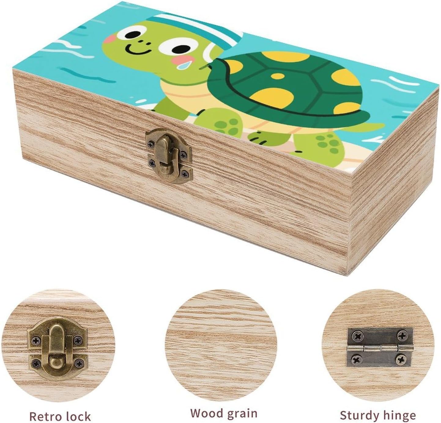 Cute Turtle Large Wooden Keepsake Box Decorative Boxes image 3