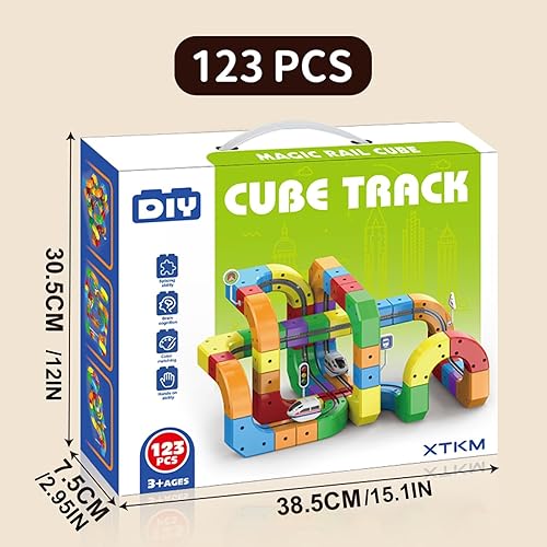 Miniatura 7 de Electric Magnetic Train Track Sets,Building Toy Train TrackMagic Cars Sets,Gravity Defying 3D Embedded Layouts & Motorized Car,for 3-7+ Years Old