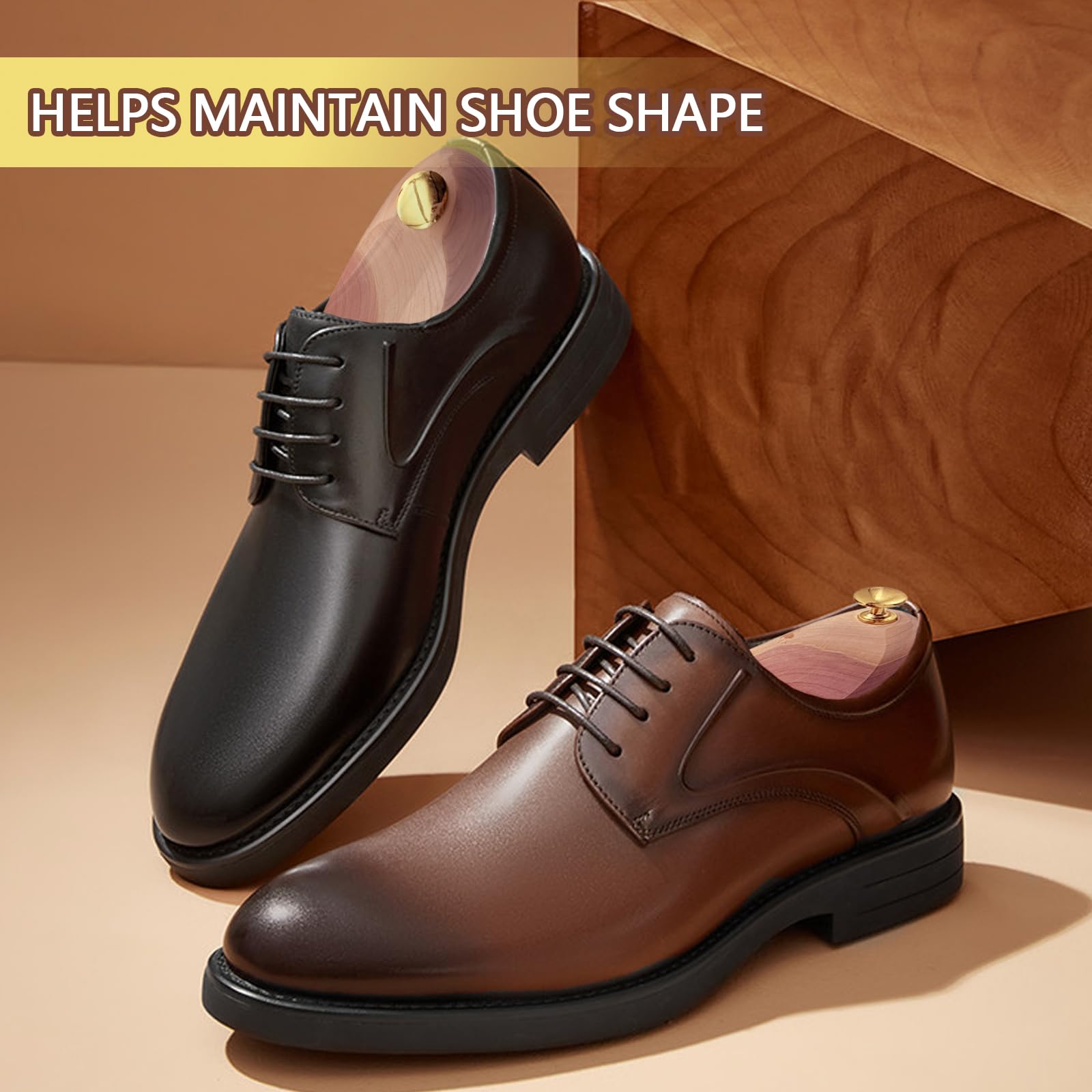 Embauchoirs en Bois de Cèdre Premium Réglables avec Chausse-pied – Maintien Forme Chaussures Cuir Homme & Femme, Absorption Humidité, Anti-Odeur Naturel, Entretien Professionnel