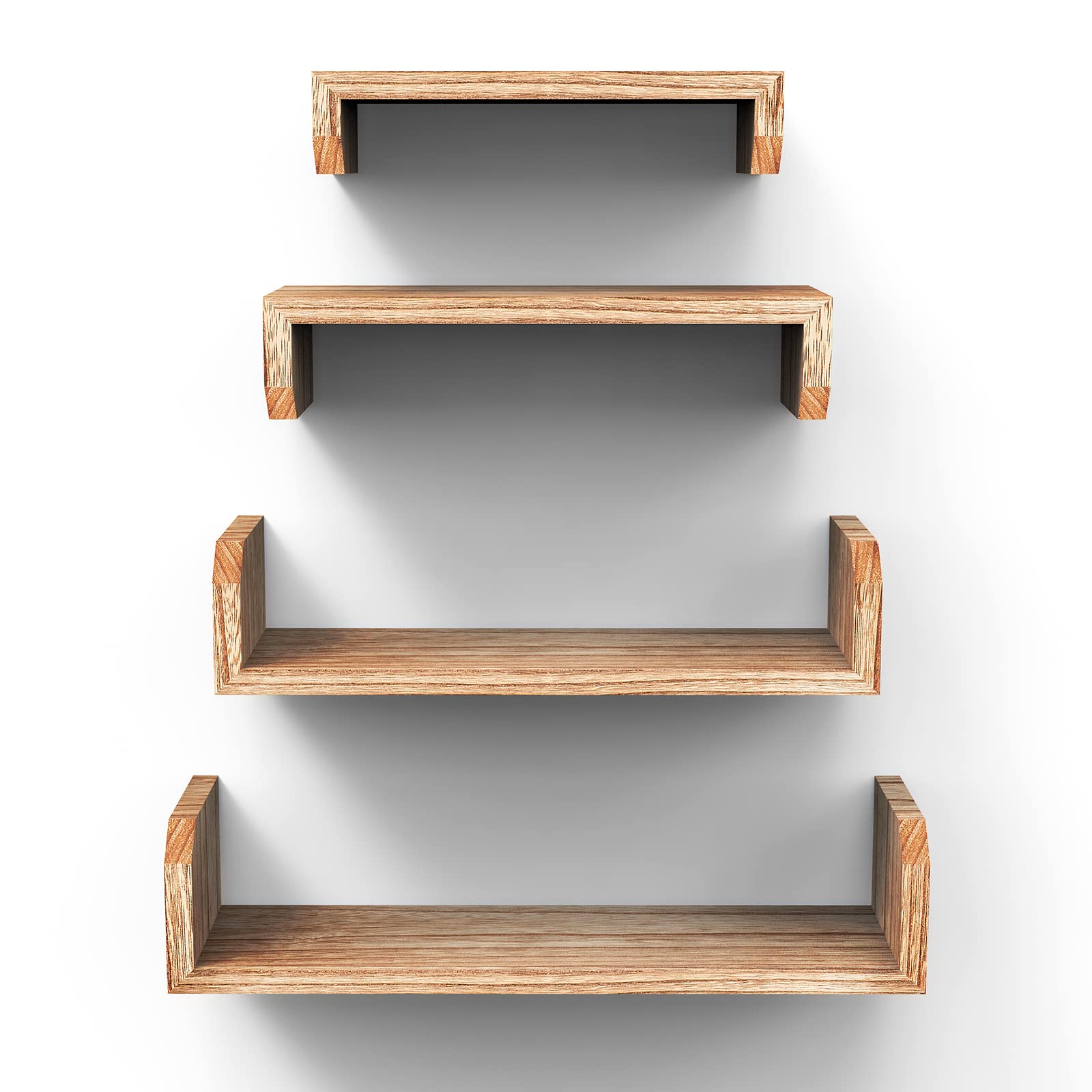 Buy OlarHike Brown Shelves for Bedroom Wall, 4 Pack Floating Wall