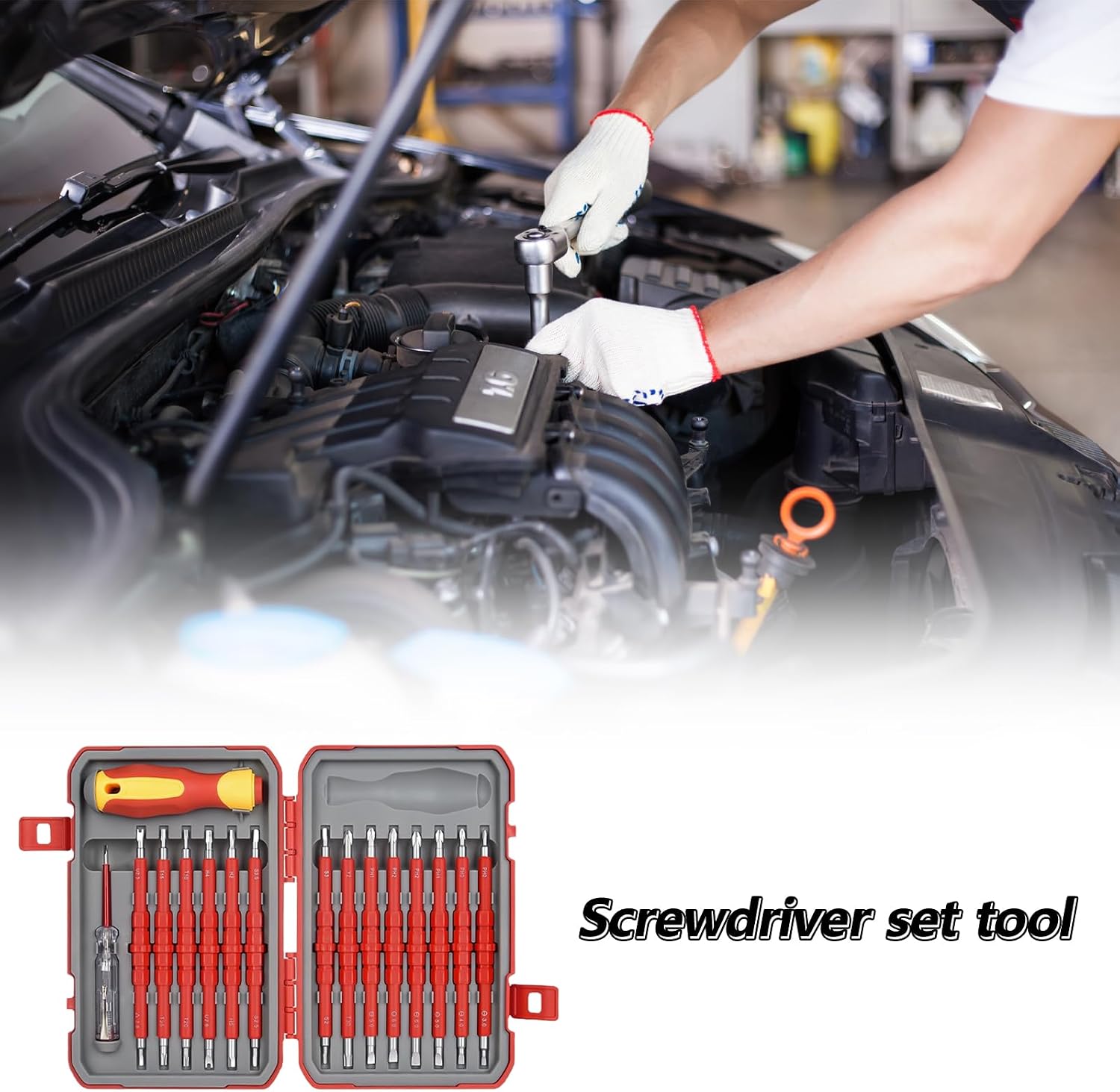 Multifunctional Insulated Screwdriver Kits 29Piece Tip Hand Tool For Electricians High Voltages Protections