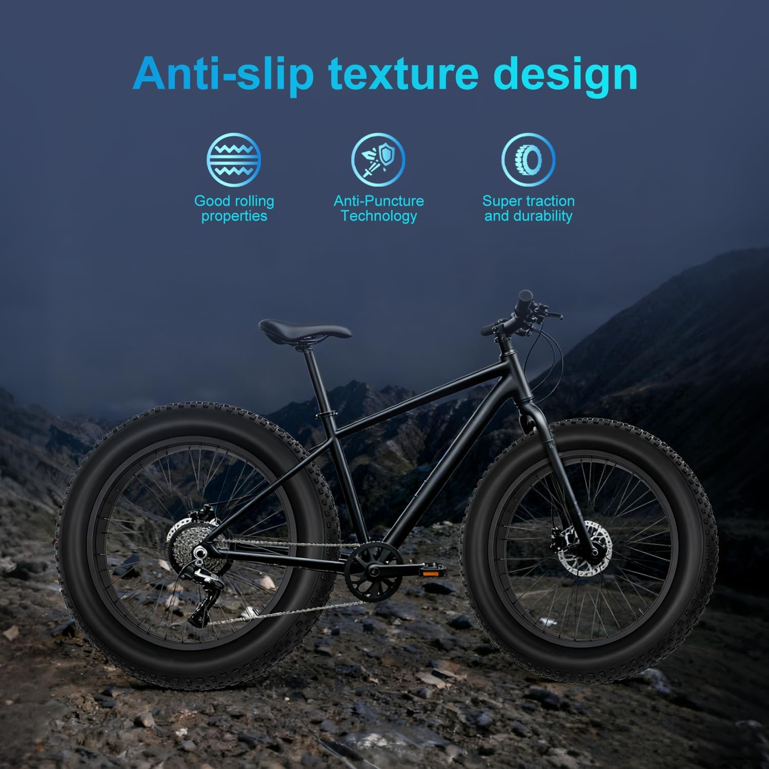 Fat Tire 20x4.0/26x4.0 Inch Replacement Bicycle Tire High-Performance and All-Terrain Folding Electric MTB Electric Bike Fat Tire for Offroad or Trail Riding