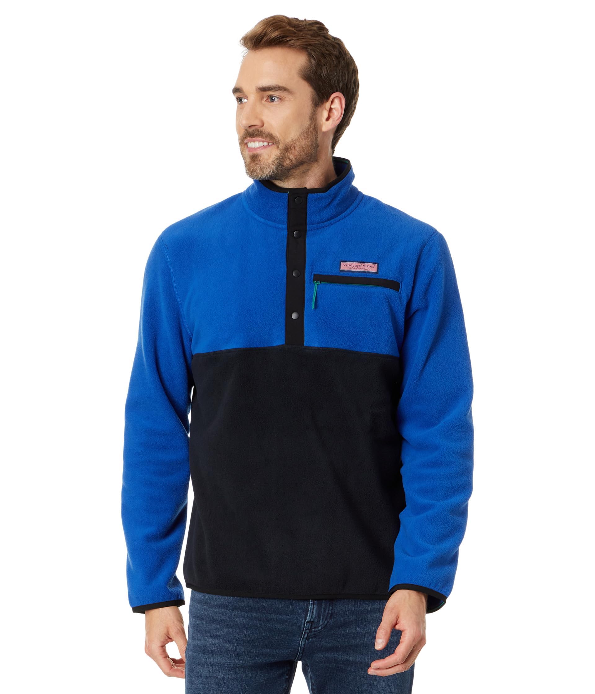 vineyard vinesMen's Color Blocked Harbor Fleece Quarter-snap