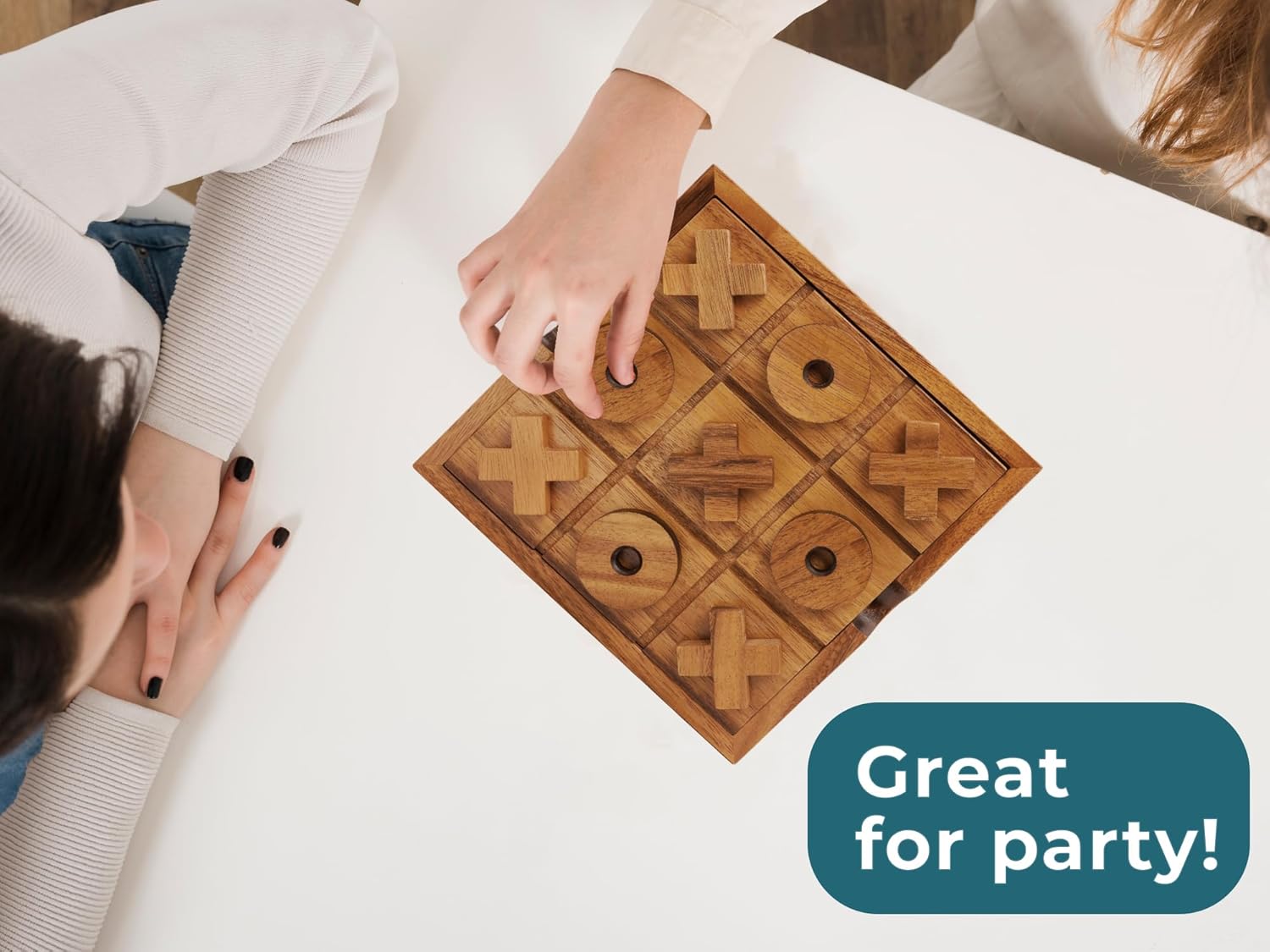 BSIRI Extra Large Tic Tac Toe Board Games - Ideal for Games, Family Games and Game Night for Adults, Farmhouse Decor for Coffee Table Decor, Unique Gifts for All Occasions (8.6 Inch)