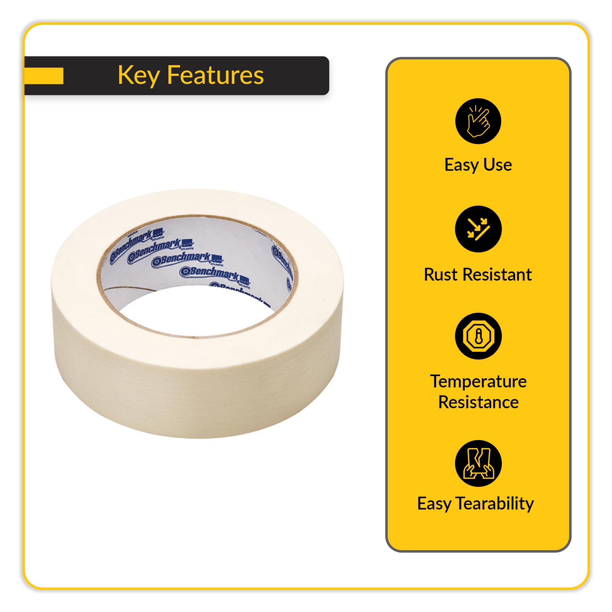 Brixwell QITI-002 Adhesive Masking Tape, General Purpose Size 1