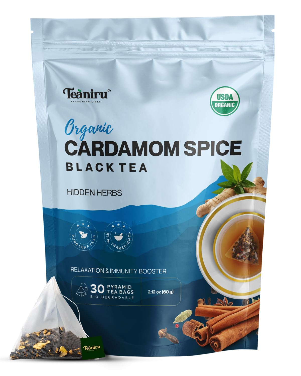 See full amazon price history chart for Teaniru, Cardamom Spice Antioxidant-rich Tea - 30 Count |For Stronger Immunity & Relaxation| High Levels of Vitamin B6, B3, C, Zinc, Calcium & Magnesium | Your Healthy Morning Cup | USDA Organic Teaniru, Cardamom Spice Antioxidant-rich Tea - 30 Count |For Stronger Immunity & Relaxation| High Levels of Vitamin B6, B3, C, Zinc, Calcium & Magnesium | Your Healthy Morning Cup | USDA Organic (B0D4QYPBYR) Amazon Price History, Amazon Price Tracker
