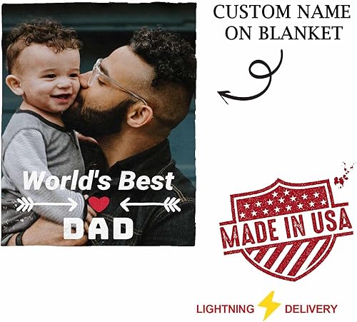 Miniatura 5 de Manta personalizada con imágenes, texto, mantas personalizadas suaves para papá, regalos de Navidad, cumpleaños, cama, sofá, todas las estaciones,