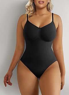 SHAPERX Women's Seamless Shapewear Bodysuit Tummy Control Body Shaper Waist Snatching Body Suit