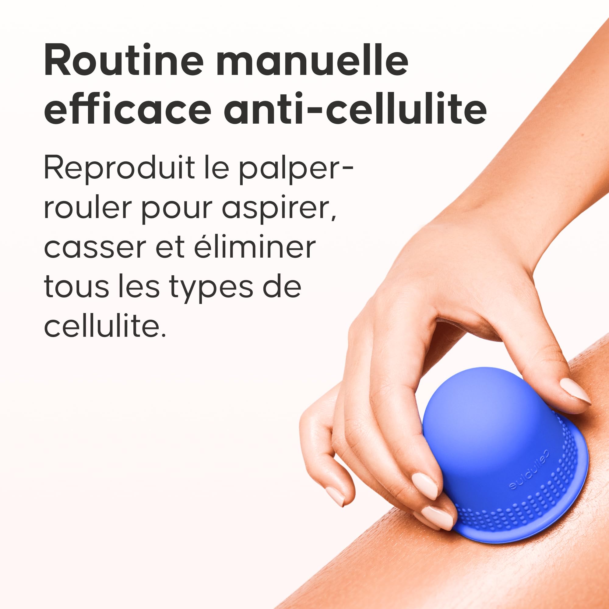 Cellublue Ventouse Anti-Cellulite Originale & Brevetée – Méthode palper-rouler, aide à réduire l’aspect peau d’orange, améliore la fermeté, résultats en 7 jours