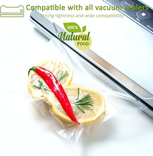 Miniatura 10 de Paquete de 8 bolsas selladoras al vacío gruesas de 8 x 20 pies (8 rollos) para alimentos, texturas en ambos lados, a prueba de olores, resistentes