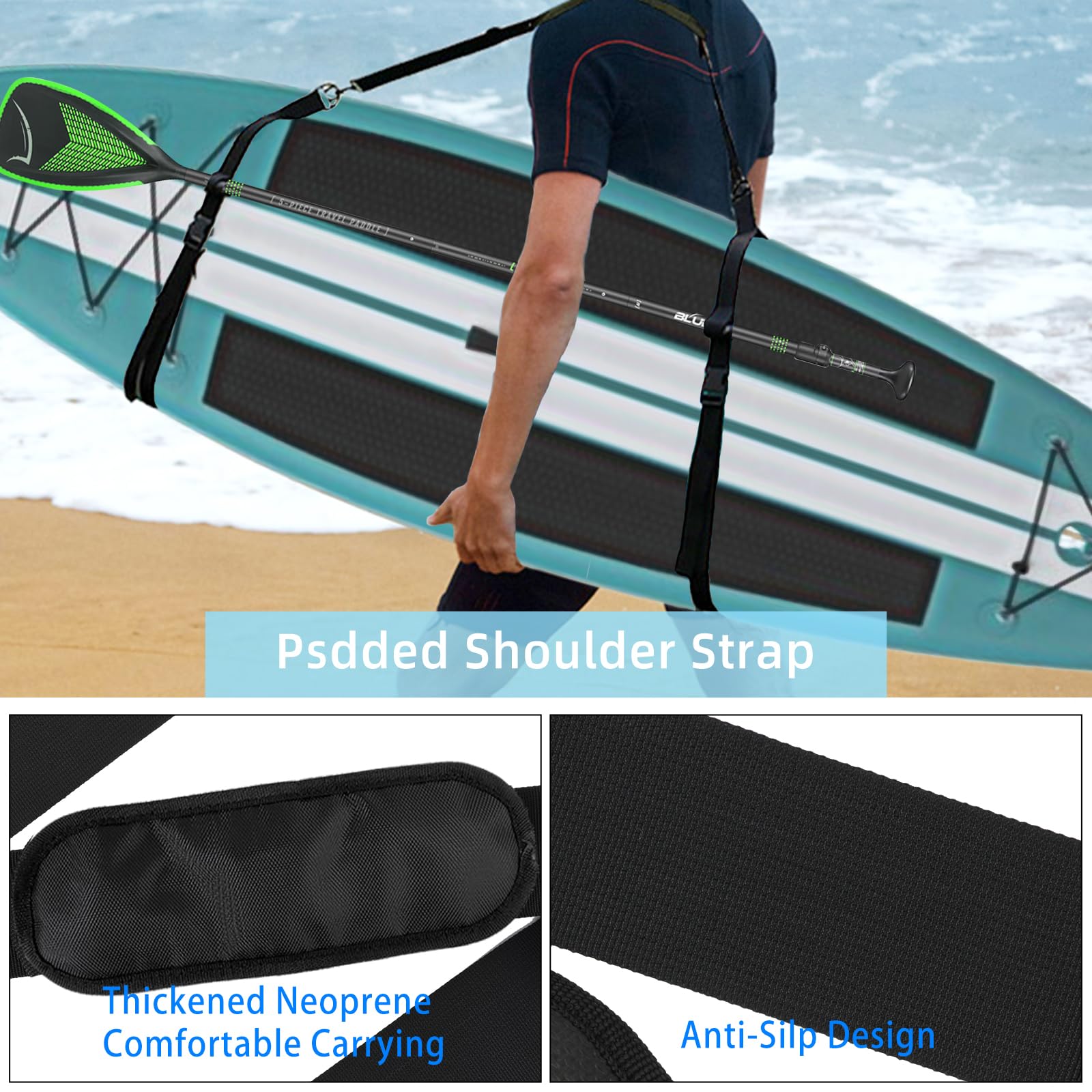 Correa de Tabla de Surf, Ajustable Correa de Transporte de Kayak, Sup,Tabla de Remo, Canoa, Stand Up Paddleboard
