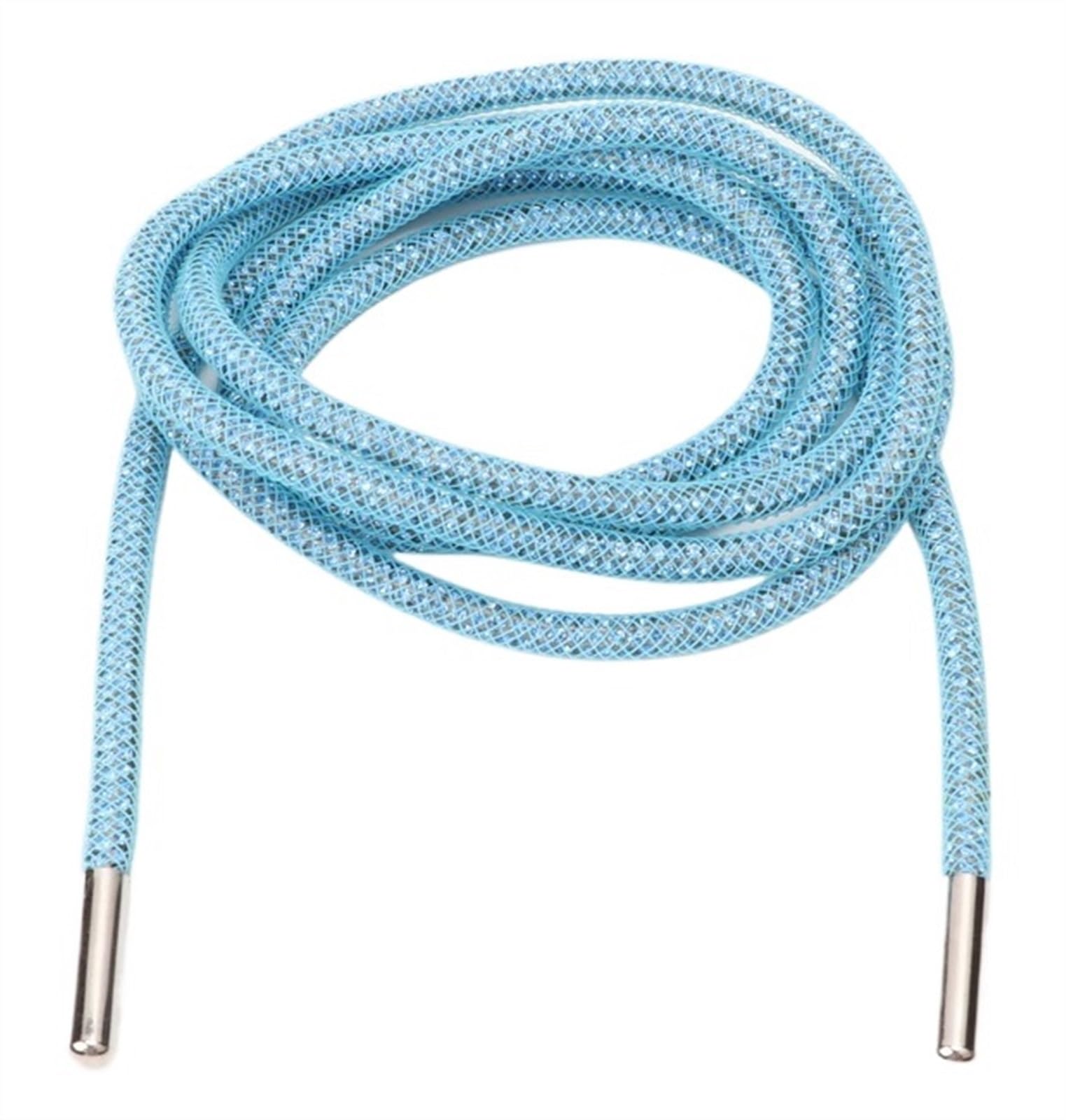 GPDNBIEU Shoelaces, Rhinestone Round Shoelace Shoelaces Rainbow Diamond Shoe Lace Sneakers Laces Shoes DIY Strings(Blue,100cm)