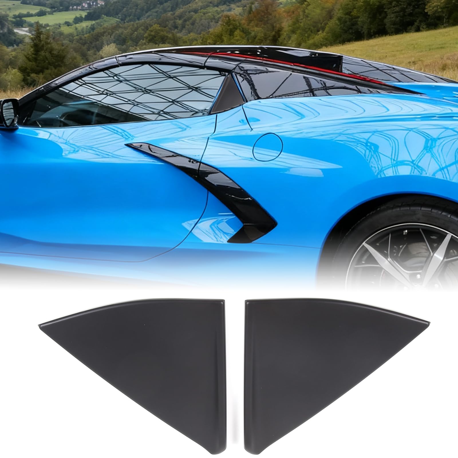 Cubierta triangular para ventana de Corvette C8, soluciona el diseño plano del pilar B 8
