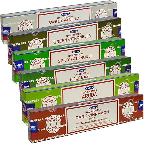 Vista 32 de Satya - Paquete surtido de varillas de incienso #1 y soporte para varillas de incienso con 6 fragancias de la serie natural