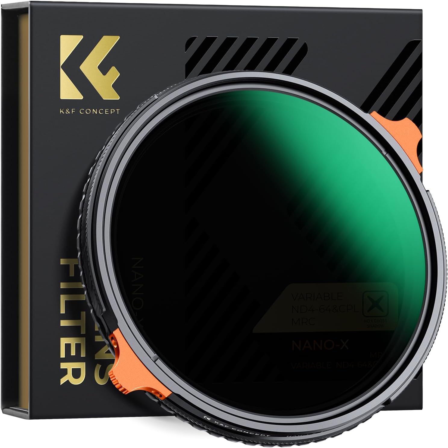 K&F CONCEPT 77mm Variable ND4-64 CPL Filter, ND Polarizing CPL Circular Polarizing Fader Neutral Density Filter 2 in 1 for Camera Lens No X Spot Multi-Coating