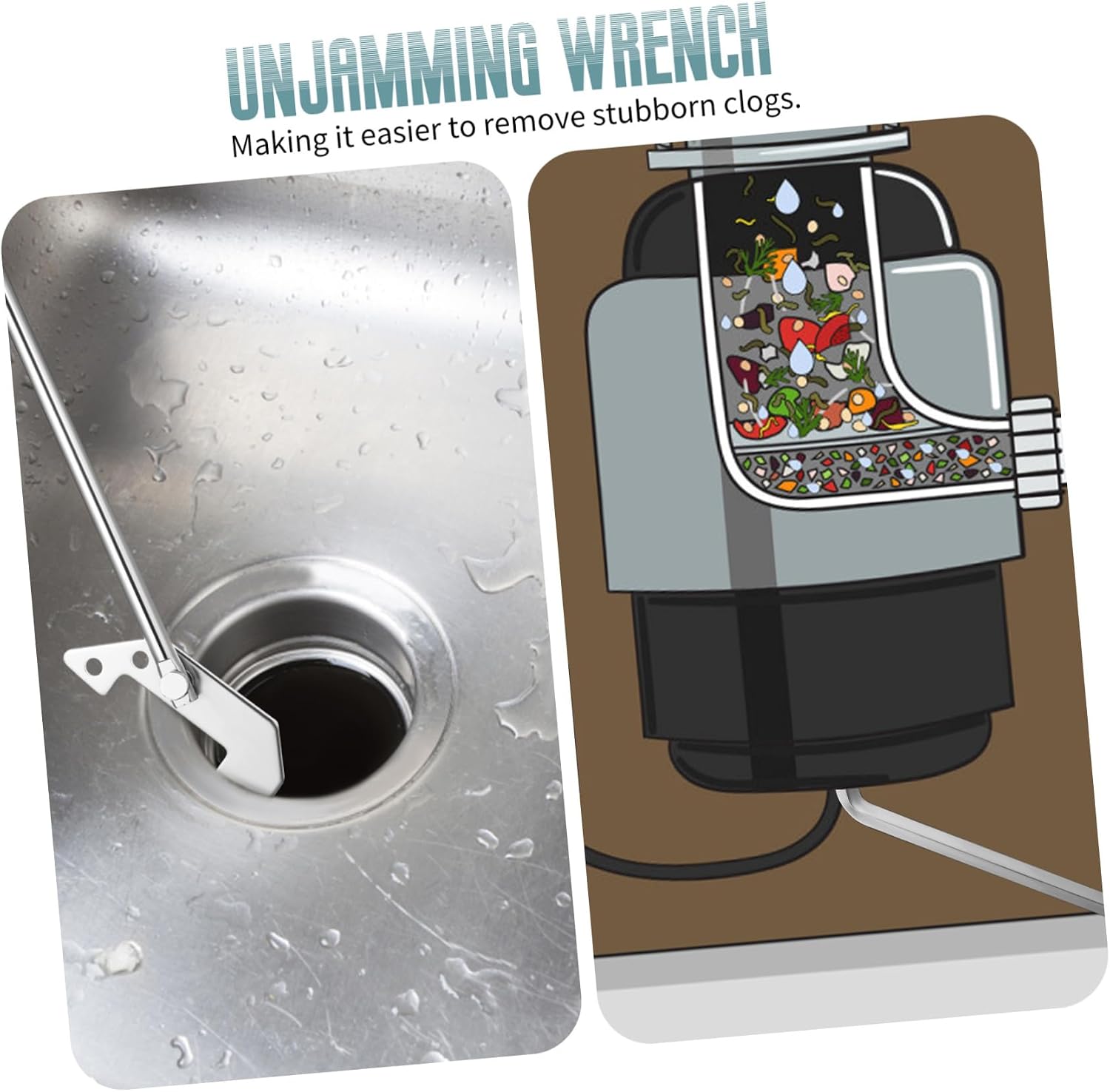 ORFOFE Lightweight Garbage Disposal Wrench Set Unjamming Tool for Kitchen Sink Clogs Compatible Disposals 1-Piece Food Waste Wrench