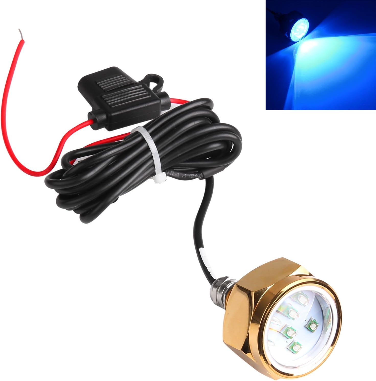 DEBEME 27W Boat Drain Plug 9 LED Light for Boat Underwater Lamp 1/2" NPT Threaded 12V / 24V