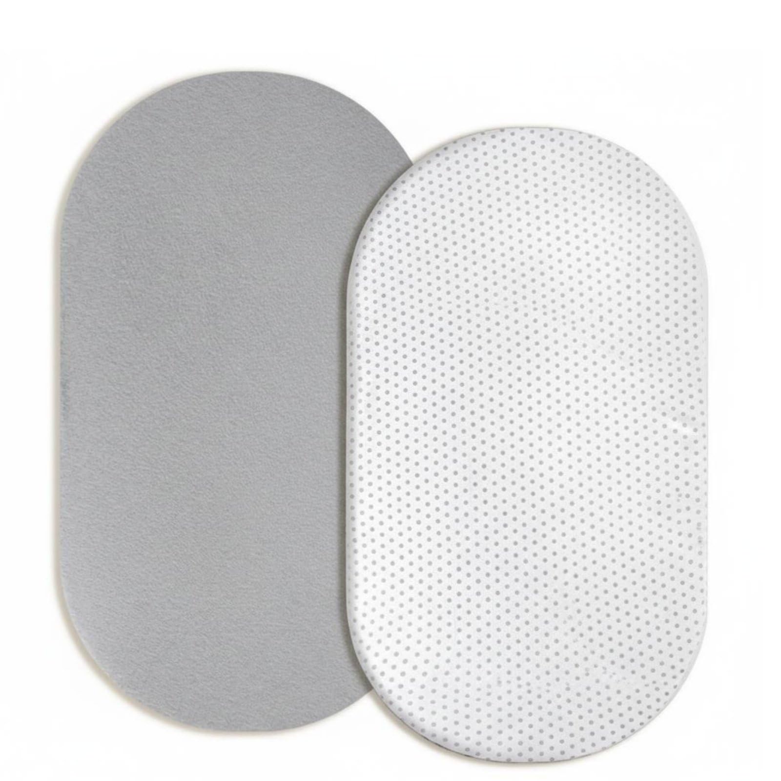 Baumwoll Wiegenbezug Babyschlaflaken Kinderbetttuch Spannbettlaken Pflegeleicht Elastisch Saugfähig Sanft Waschmaschinenfest mit Elastikband für, Grauer Punkt, 133-71-22cm