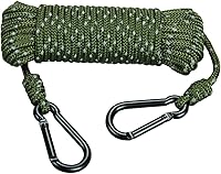 Hunters Specialties 30ft Reflective Treestand Rope - Heavy Duty Tangle-Free Hunting Rope with Carabiner Clips