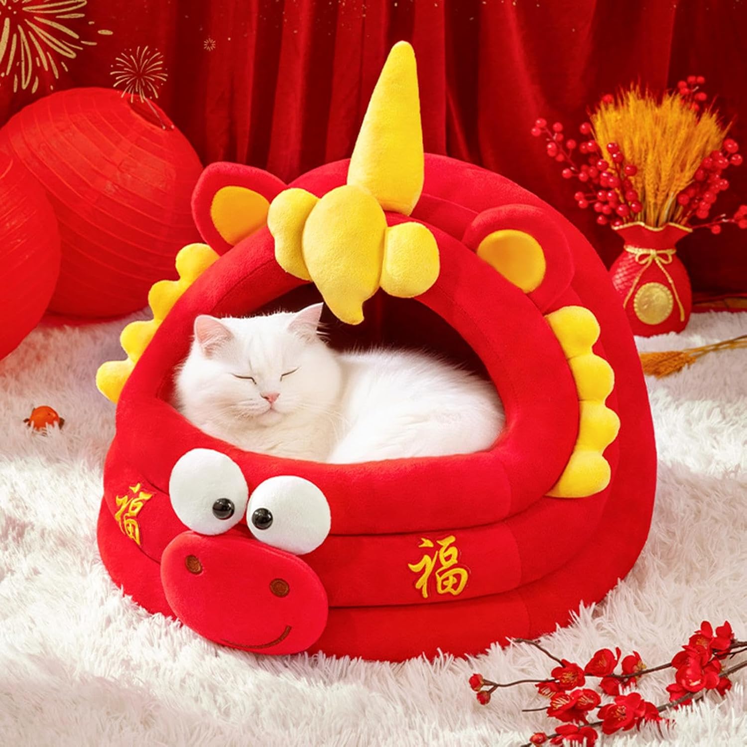 Ｃｕｔｉｃａｔｅ キャットベッド 洞窟 子猫用シェルター お祝い 雰囲気 厚手 滑り止め底 装飾 ペットハウス うさぎ用 キャットネ