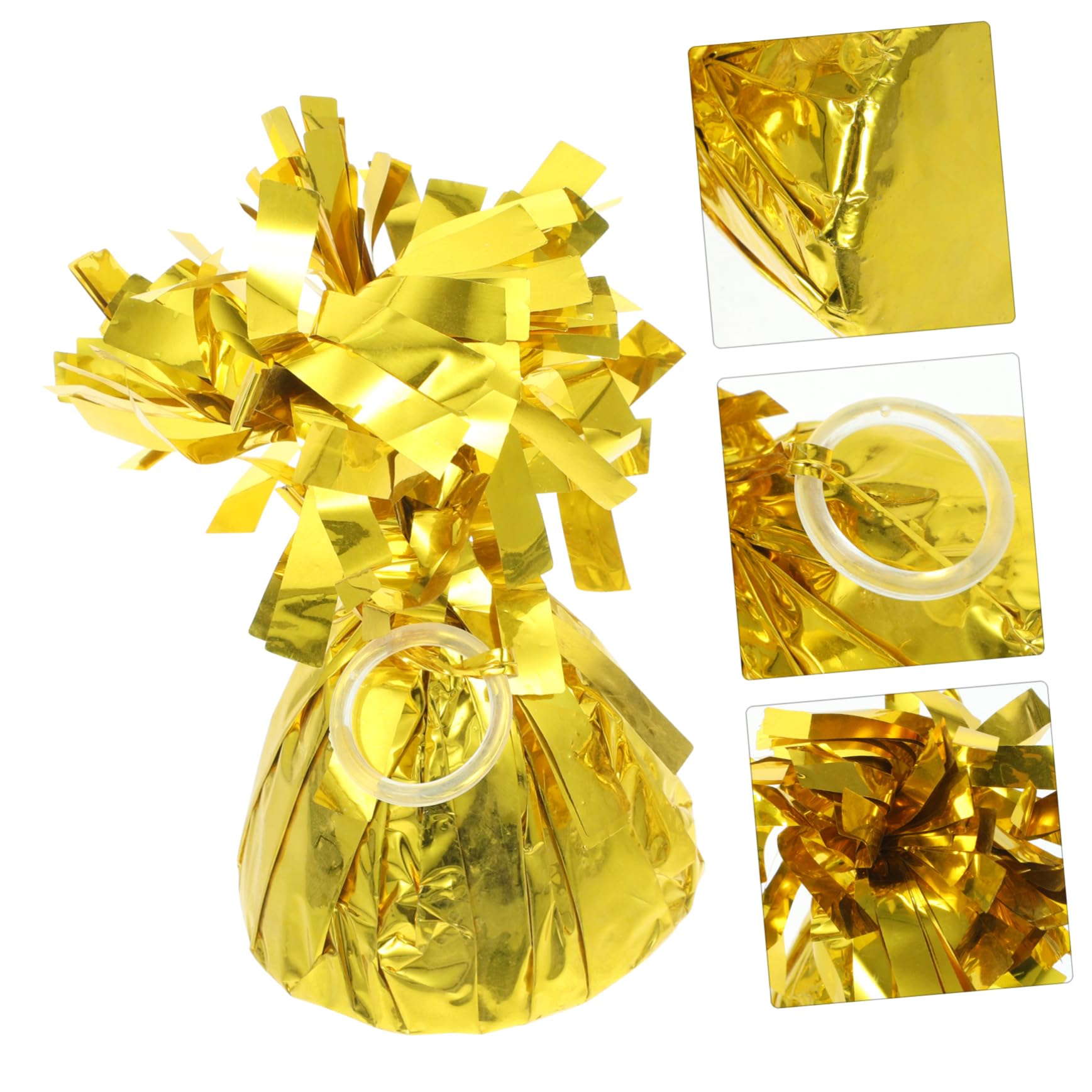 Pesi per Palloncini a Blocco Oro in Foglio Alluminio 5 Pezzi | Palloncini e Palloncini di Elio, per Feste e Compleanni, Controllo Dell’altezza, Riutilizzabili