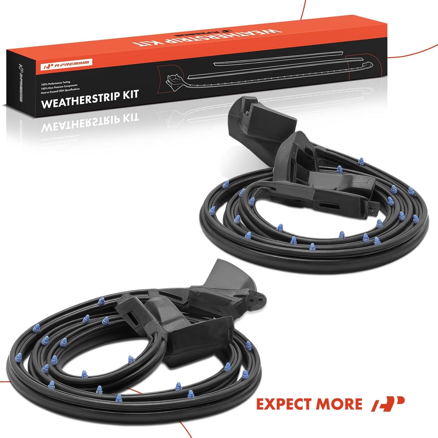 A-Premium 2PCS Front or Rear Car Door Weather Stripping Seal Strips Compatible with Chevrolet Camaro & Pontiac Firebird, 1982-1992