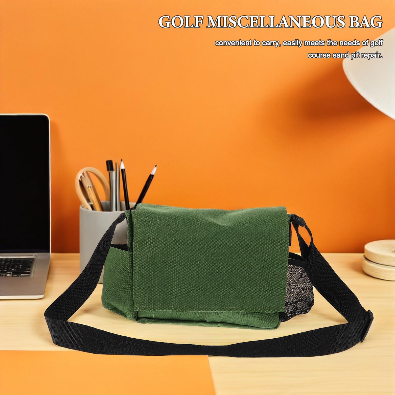 Alasum Borsa Golf Crossbody Compatta in Nylon Resistente Portasabbia e Porta Palline con Tracolla Regolabile per Uomo e Donna Borsello Utility Unisex per Campo da Golf