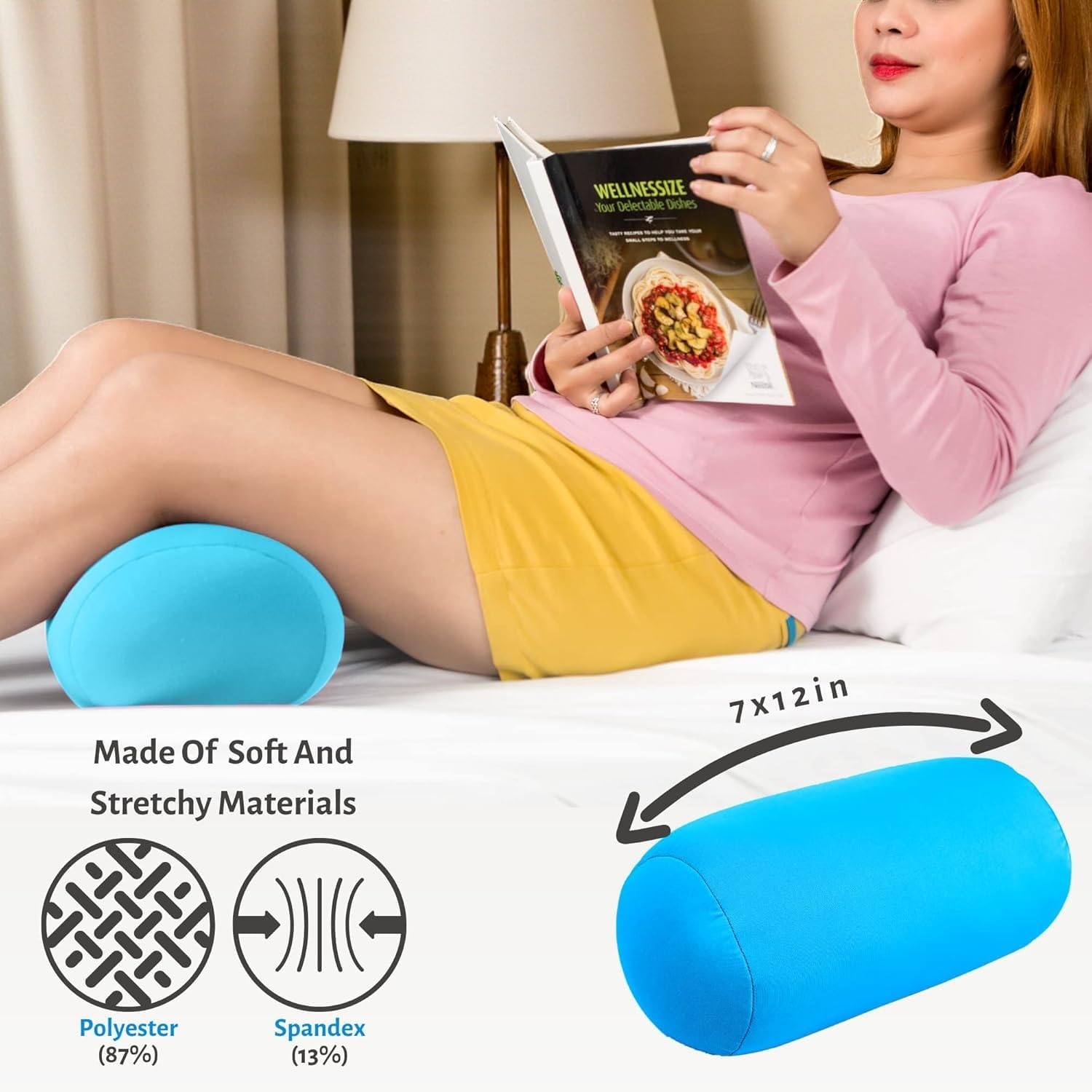 Travel Fanatics Standard Microbead Pillow – 7"x12" Squishy Neck and Body Support Pillow for Travel, Airplane, Car – Soft and Flexible Comfort for Neck, Back, Legs, and Whole Body - Blue - Image 3
