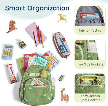 mommore Corduroy Toddler Backpack for Boys 2-4
