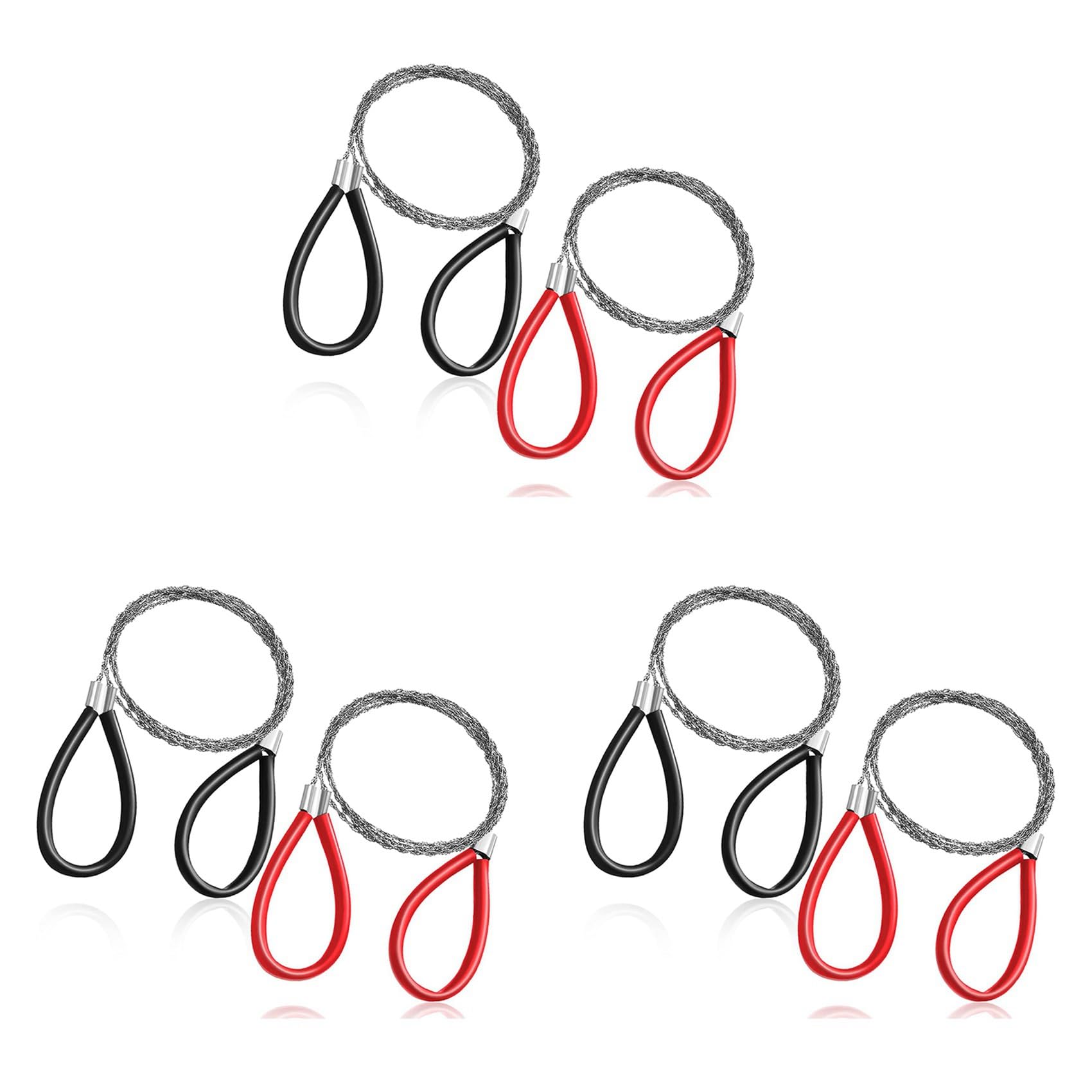 6 Pcs PVC Pipe Cable Saw Stainless Steel Wire Saw Hand Pocket String Rope Saw Emergency Survival Wire Saw Cutting Tool