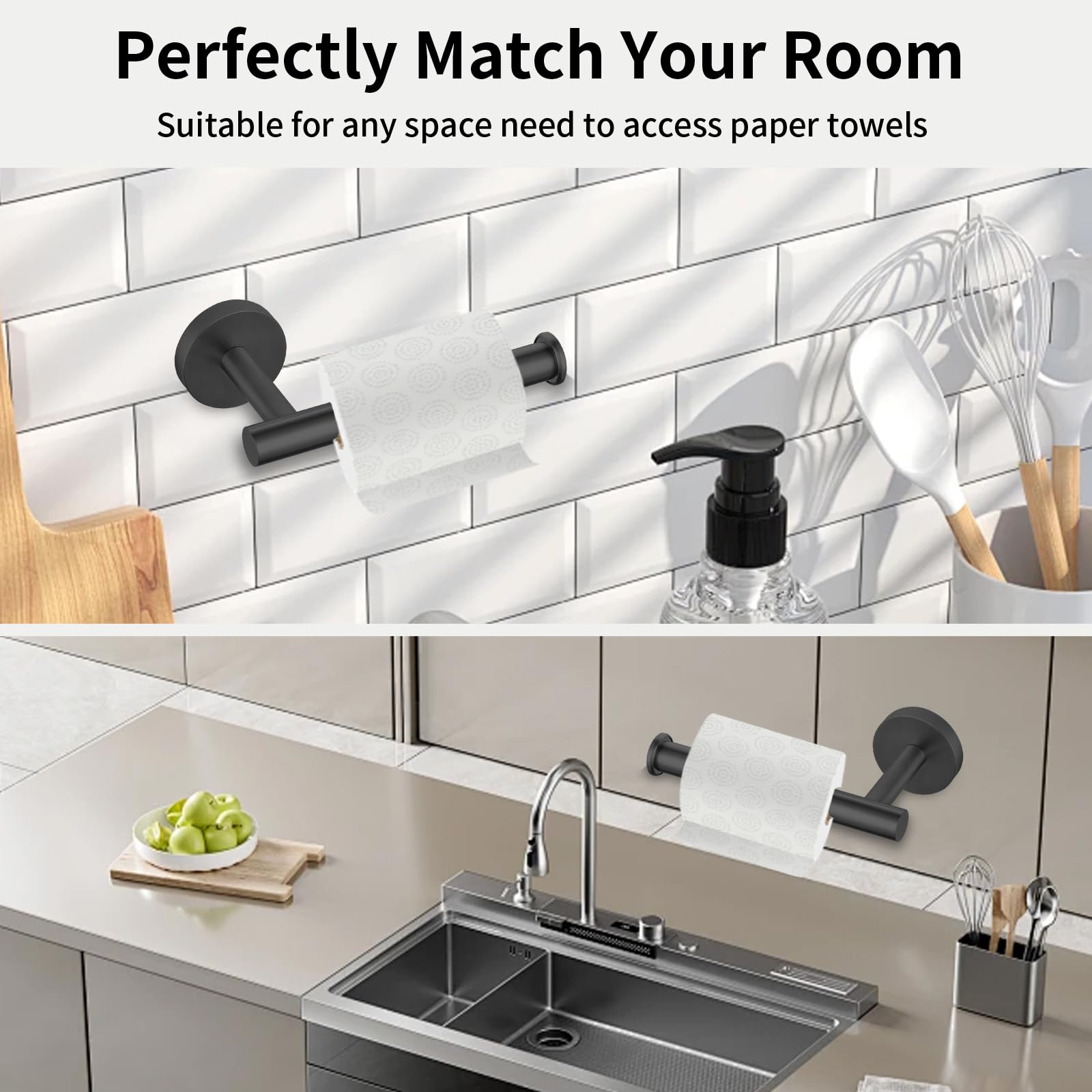 Toilet Paper Holder, Eolax Perforated Roll Holder, Wall Mounted, Set of 2, Stainless Steel - Image 2