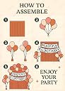 AMFIN (Pack of 34) Backdrop Bliss Birthday Decoration DIY Kit with Balloons, Fringe Curtain and Banner - White, Rose Gold & Burgundy gallery image