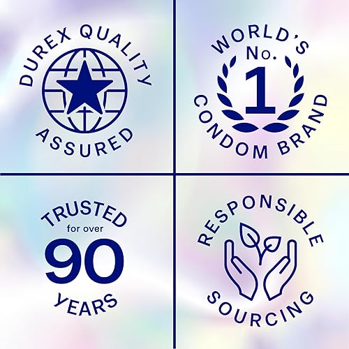 Miniatura 5 de Durex Preservativos de aire, extra finos, de látex de goma natural transparente para hombres, ajuste regular, elegibles para FSA y HSA, 24 unidades