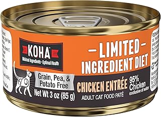Limited Ingredient Diet Chicken Pate for Cats - Single Meat Wet Cat Food for Sensitive Stomachs - Pate Cat Food with No Fillers - 3oz Pack of 24