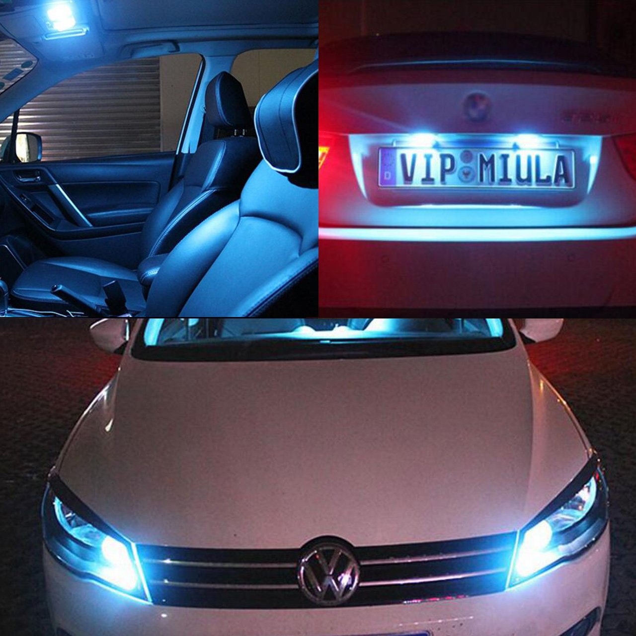 KATUR T10 Canbus - Bombillas LED para coche, color azul hielo, T10, W5W, 3 SMD 5050, superbrillantes, 194, 168, 175, 192, 2825, cuña, luces LED, fuente de repuesto para luces de coche (100 unidades)