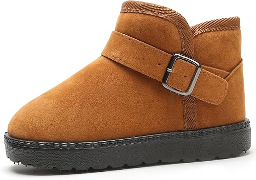 Miniatura 3 de DADAWEN Botas de nieve para niños y niñas pequeñas, impermeables, con forro de piel para exteriores, antideslizantes, cálidas