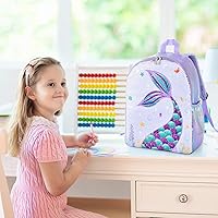 Vista 5 de WERNNSAI Mochila de sirena para niños mochila escolar de lentejuelas brillantes para niños pequeños preescolar jardín de infantes primaria 15