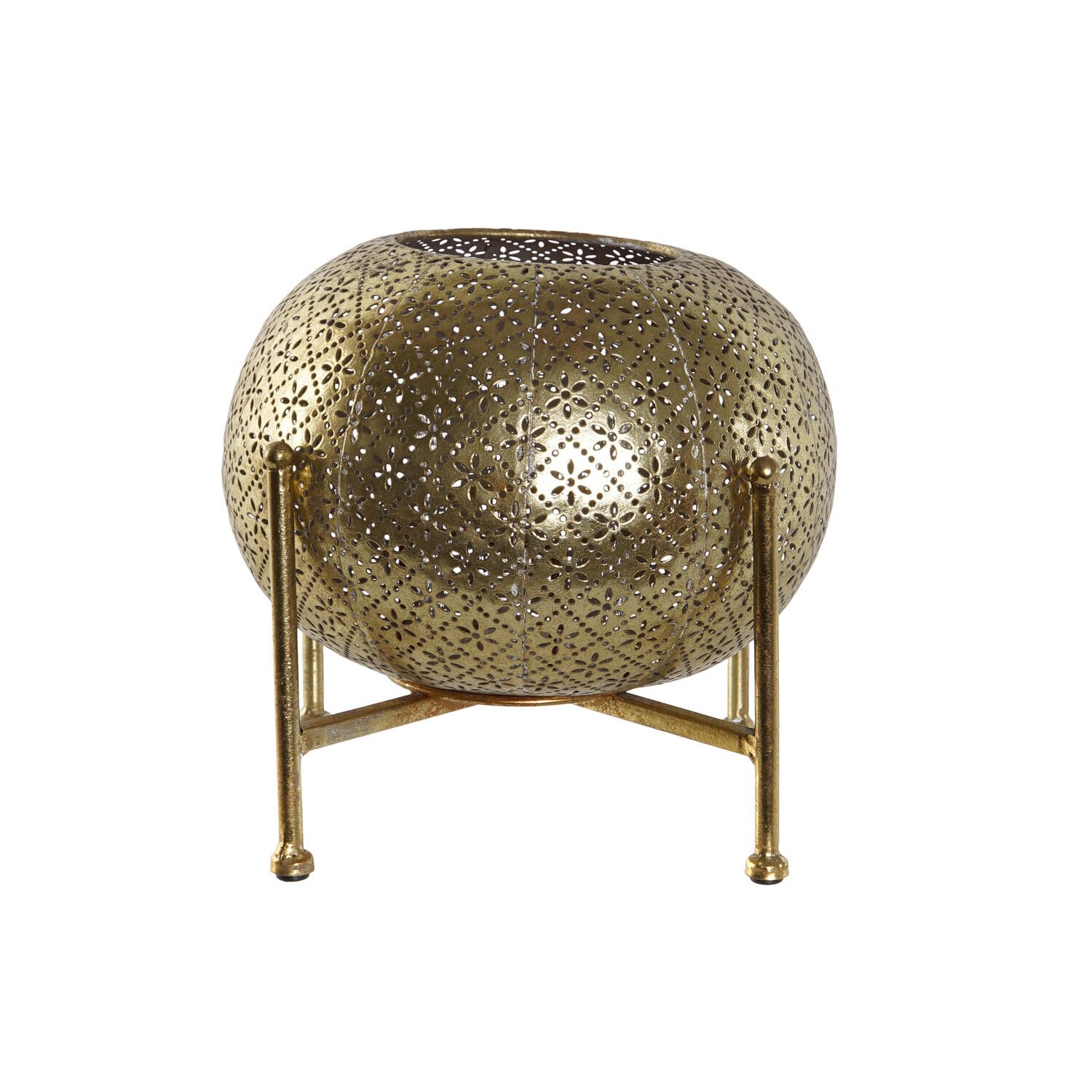 Portavela metal cristal dorado : lanterne dorée chic et raffinée pour salons élégants