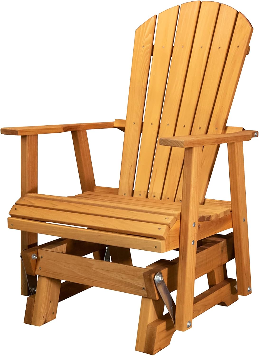 Rustic Finished 2 Foot Cedar Fanback Adirondack-Style Glider, Amish Crafted