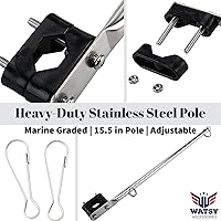 Vista 4 de Kit de asta de bandera de barco de 12 x 18 pulgadas con clips bordados, kit de cabina marina bordada, bandera de bicicleta y bandera de carrito