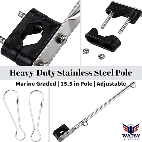 Miniatura 10 de Kit de asta de bandera de barco de 12 x 18 pulgadas con clips bordados, kit de cabina marina bordada, bandera de bicicleta y bandera de carrito de